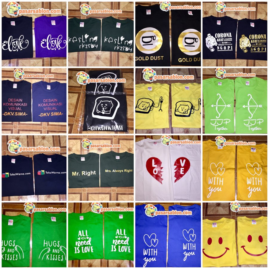 Jasa Sablon Kaos Couple